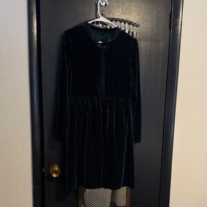 Elegant Green Velvet  Dress